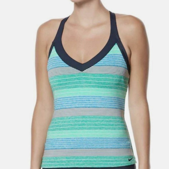 Nike Swim Tank Tops Bundle (2) Striped Sporty Racerback, size Medium - Picture 7 of 13
